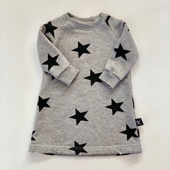 nununu Other - Nununu 6-12m Gray Star Sweatshirt Dress
